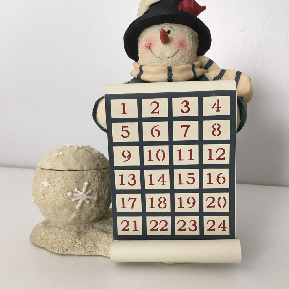 Vintage Magnetic Snowman Christmas Advent Countdown Calendar Crazy Mountain 2001